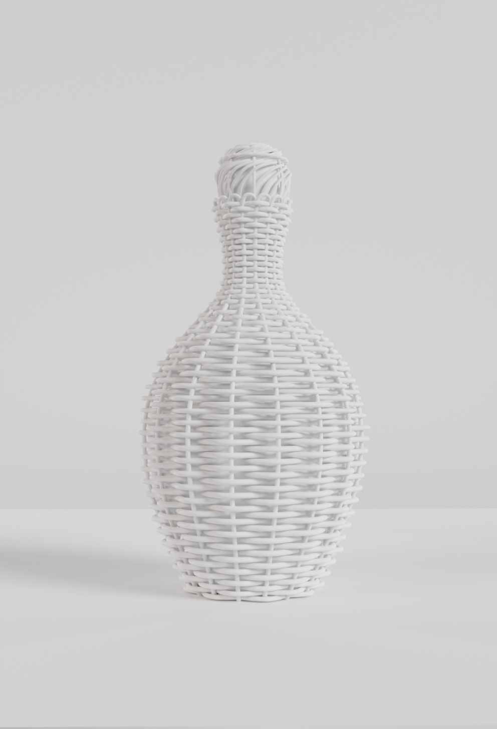 White Clay Render of a braided perfume bottle
